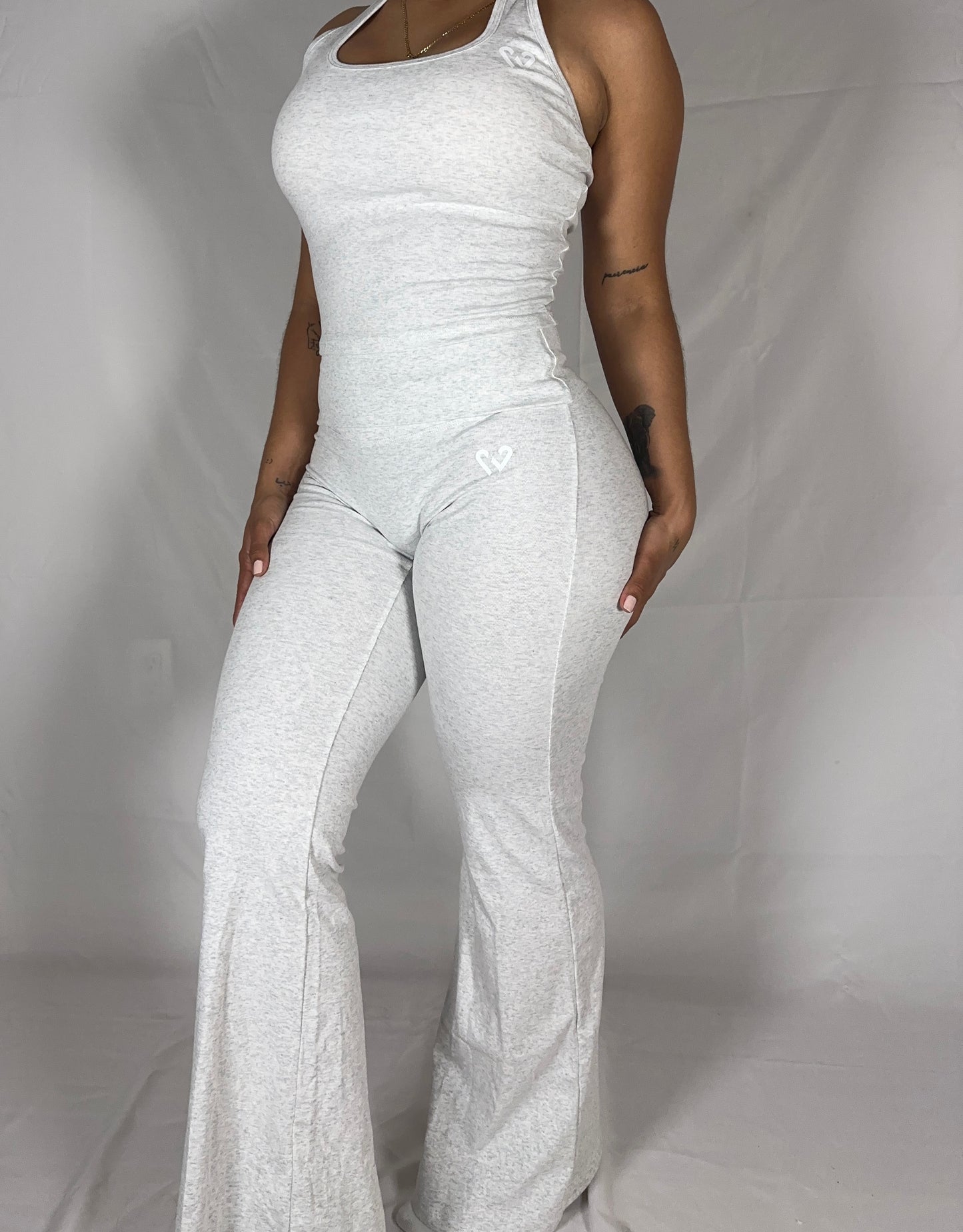 Set flare Algodón top largo